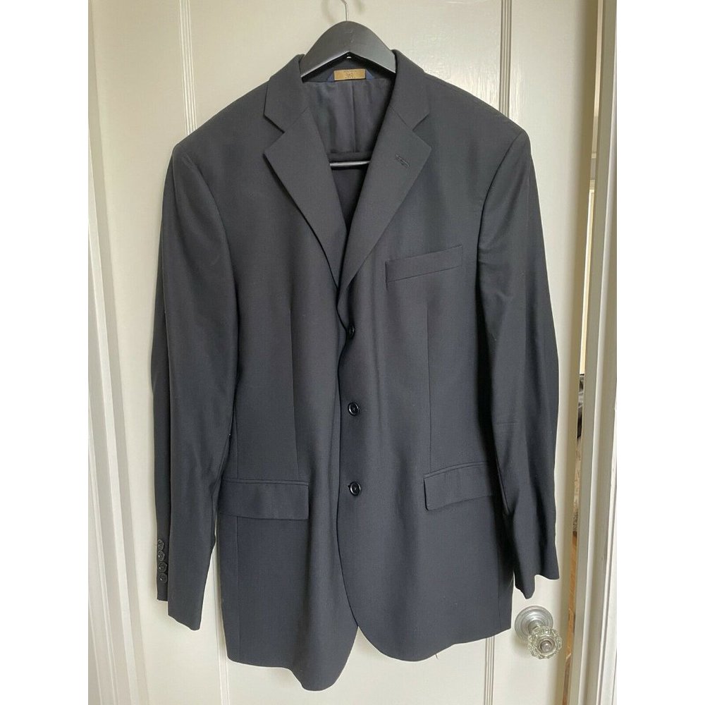 Brooks Brothers 346 Mens 42L Solid Black 2 Piece